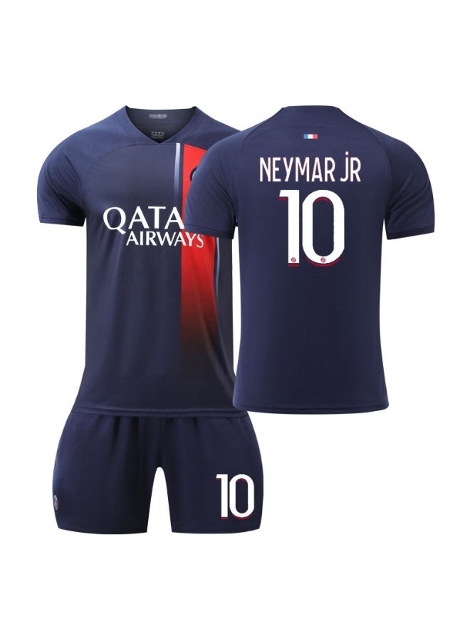 PSG 2023-2024 باريس الرئيسية #10 نيمار جونيور لكرة القدم جيرسي مجموعة تي شيرتات قصيرة للأطفال حجم والكبار حجم الهدايا للجماهير والأصدقاء - Image 1